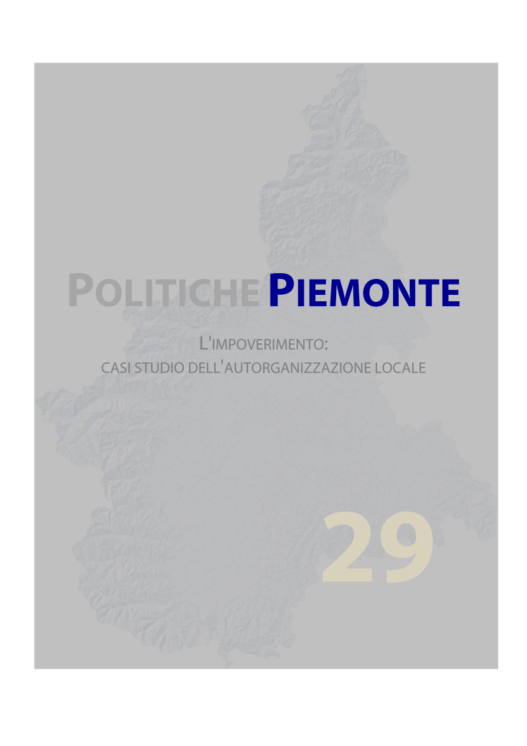 Nr. 29 - L'impoverimento: Casi Studio dell'Autorganizzazione Locale