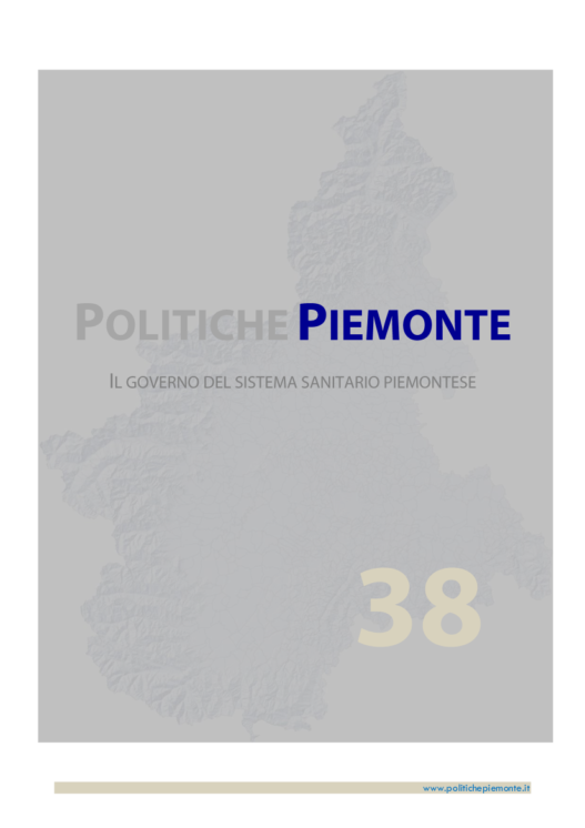 Copertina - 38 - Il Governo del Sistema Sanitario Piemontese
